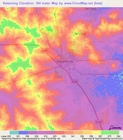 Katanning,Australia Elevation Map