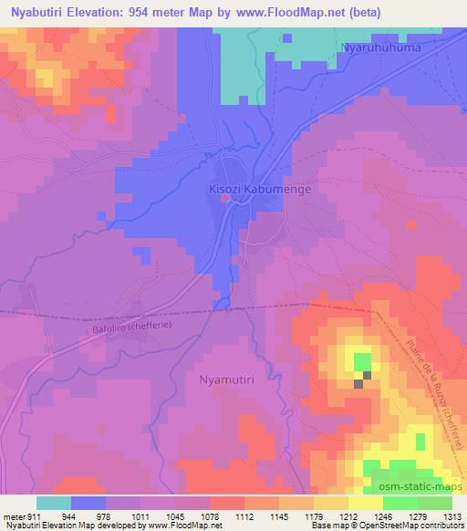 Nyabutiri,Congo (Kinshasa) Elevation Map
