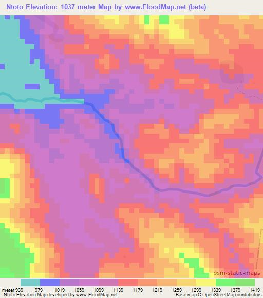 Ntoto,Congo (Kinshasa) Elevation Map