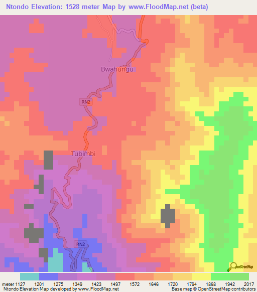 Ntondo,Congo (Kinshasa) Elevation Map