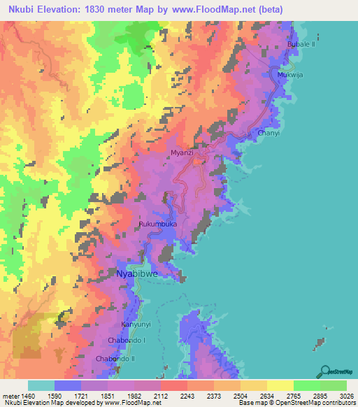 Nkubi,Congo (Kinshasa) Elevation Map