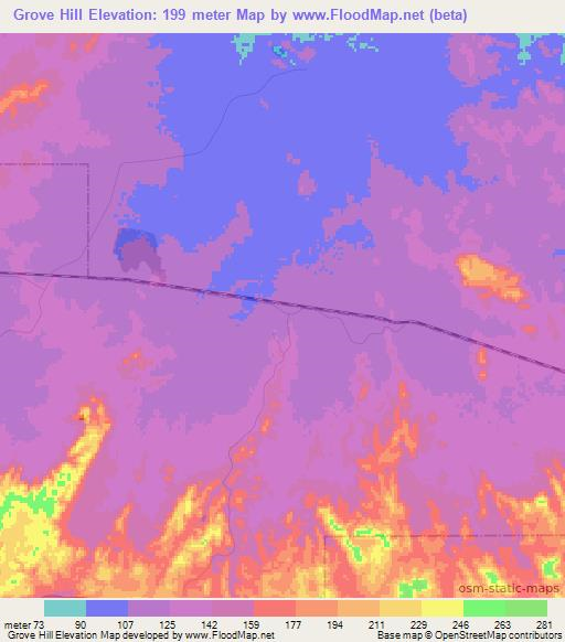 Grove Hill,Australia Elevation Map