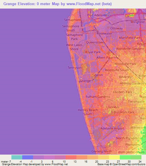 Grange,Australia Elevation Map