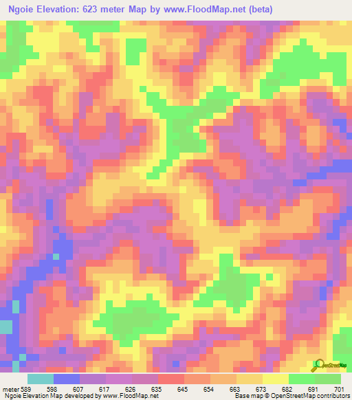 Ngoie,Congo (Kinshasa) Elevation Map