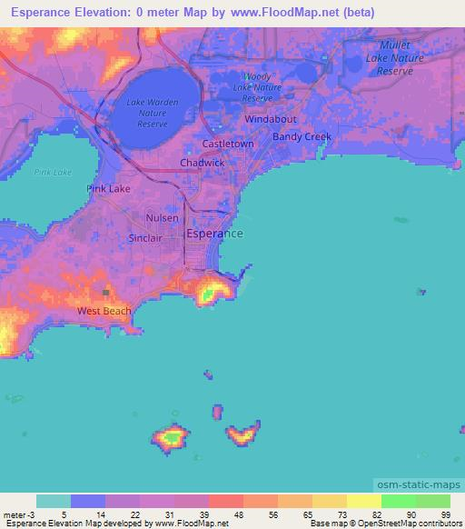 Esperance,Australia Elevation Map