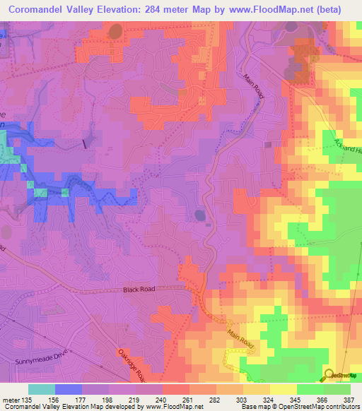 Coromandel Valley,Australia Elevation Map