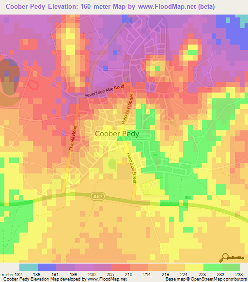 Coober Pedy,Australia Elevation Map