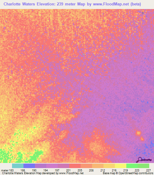 Charlotte Waters,Australia Elevation Map