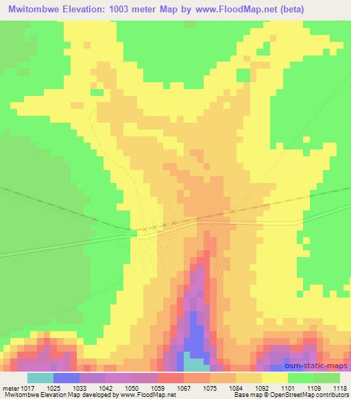Mwitombwe,Congo (Kinshasa) Elevation Map