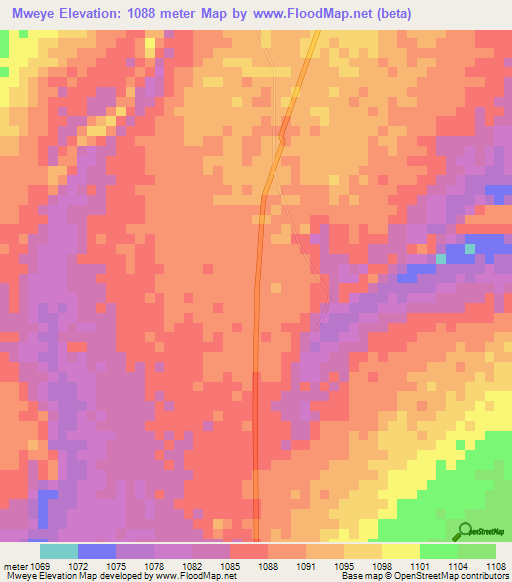 Mweye,Congo (Kinshasa) Elevation Map