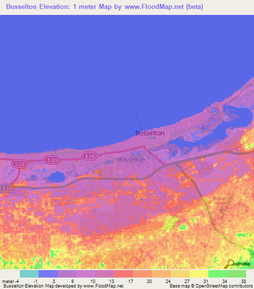 Busselton,Australia Elevation Map