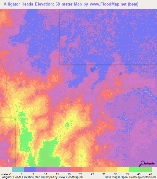 Alligator Heads,Australia Elevation Map