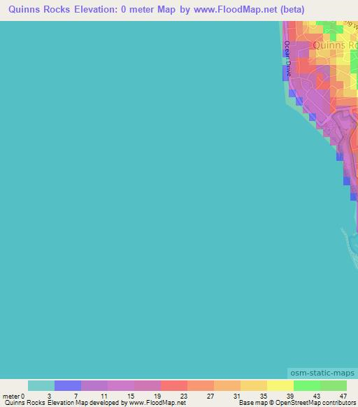 Quinns Rocks,Australia Elevation Map