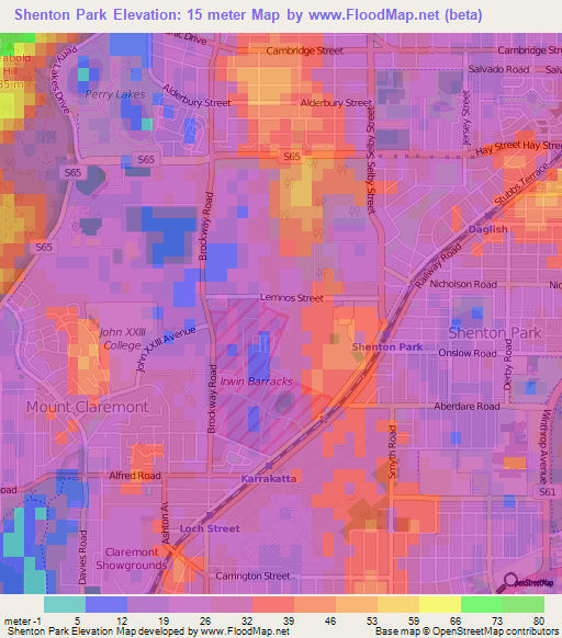 Shenton Park,Australia Elevation Map