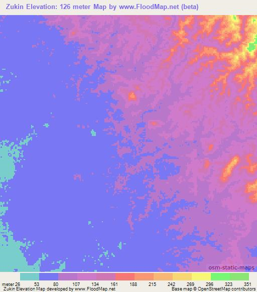 Zukin,Papua New Guinea Elevation Map