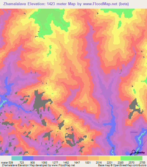Zhamalalava,Papua New Guinea Elevation Map