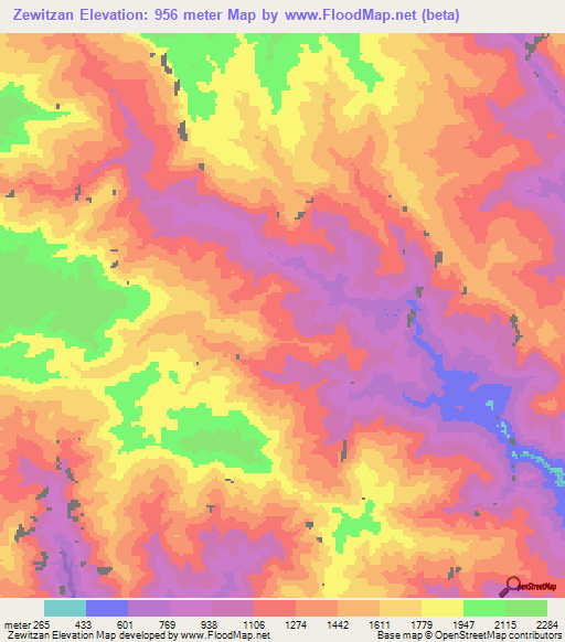 Zewitzan,Papua New Guinea Elevation Map