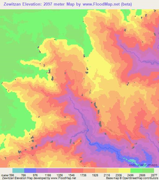 Zewitzan,Papua New Guinea Elevation Map