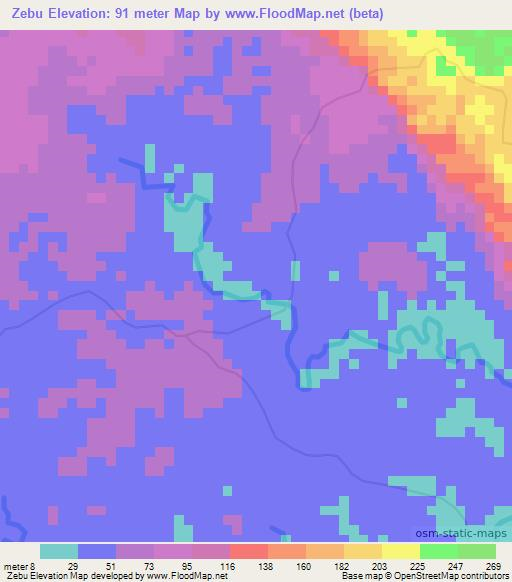 Zebu,Papua New Guinea Elevation Map