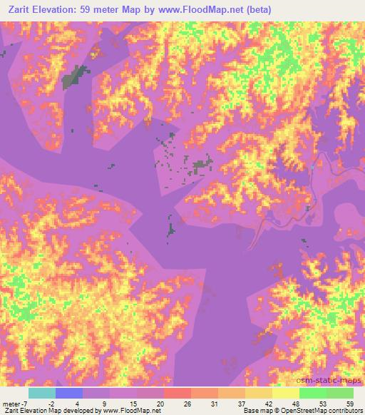 Zarit,Papua New Guinea Elevation Map