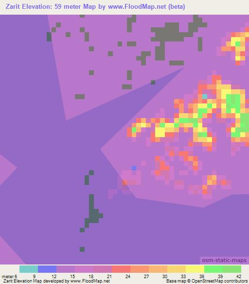 Zarit,Papua New Guinea Elevation Map