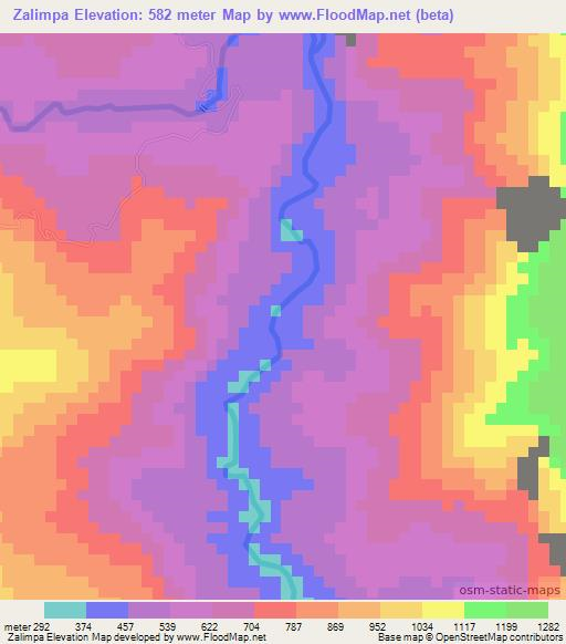 Zalimpa,Papua New Guinea Elevation Map