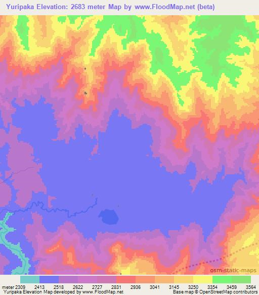 Yuripaka,Papua New Guinea Elevation Map
