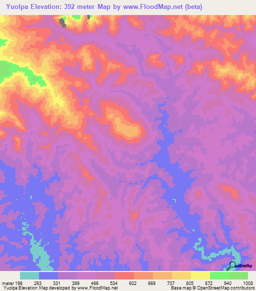 Yuolpa,Papua New Guinea Elevation Map
