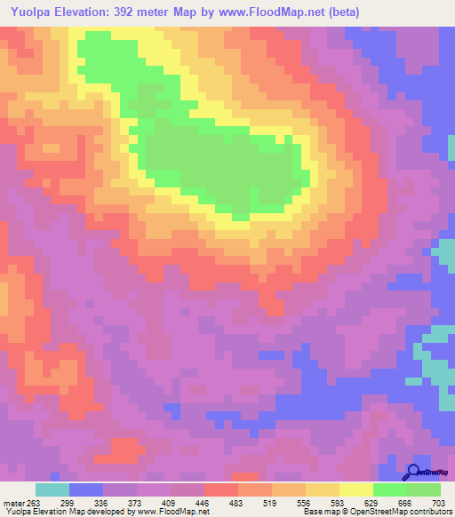 Yuolpa,Papua New Guinea Elevation Map