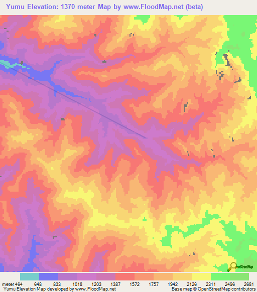 Yumu,Papua New Guinea Elevation Map