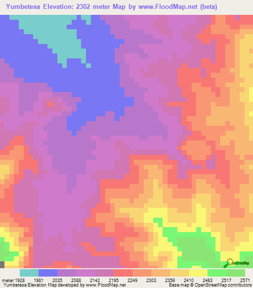 Yumbetesa,Papua New Guinea Elevation Map