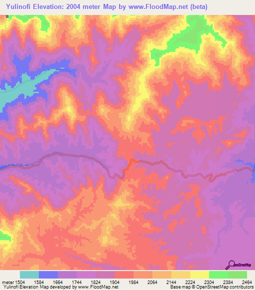 Yulinofi,Papua New Guinea Elevation Map
