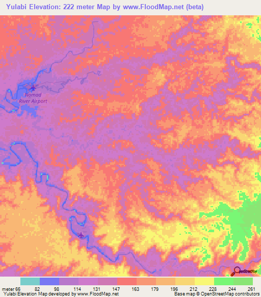 Yulabi,Papua New Guinea Elevation Map
