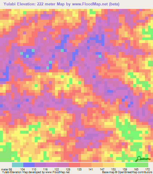 Yulabi,Papua New Guinea Elevation Map
