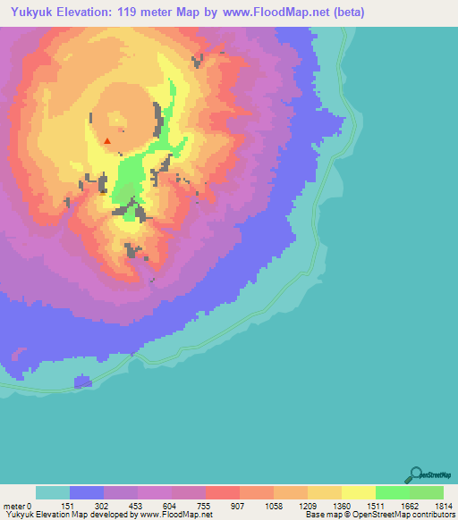 Yukyuk,Papua New Guinea Elevation Map