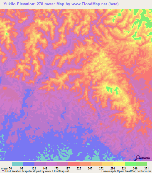 Yukilo,Papua New Guinea Elevation Map