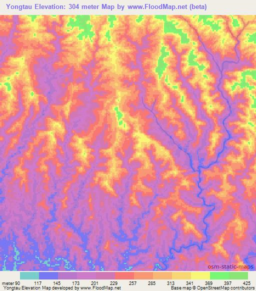 Yongtau,Papua New Guinea Elevation Map