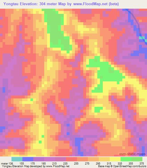 Yongtau,Papua New Guinea Elevation Map