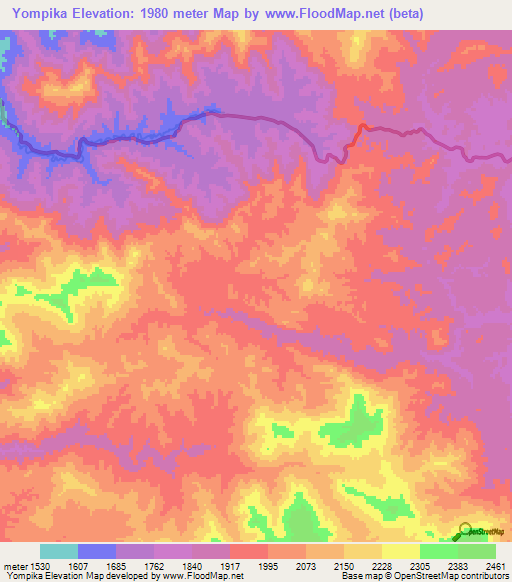 Yompika,Papua New Guinea Elevation Map