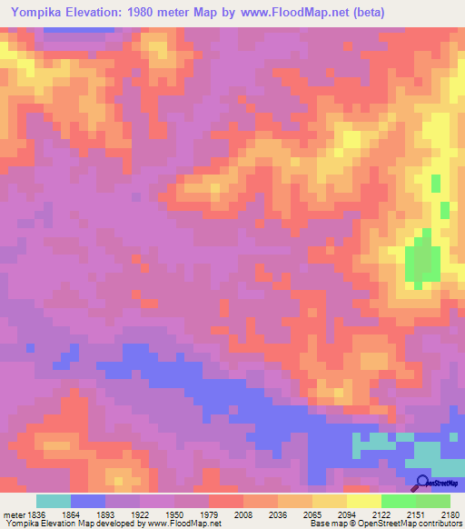 Yompika,Papua New Guinea Elevation Map