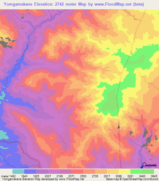 Yomgamakane,Papua New Guinea Elevation Map