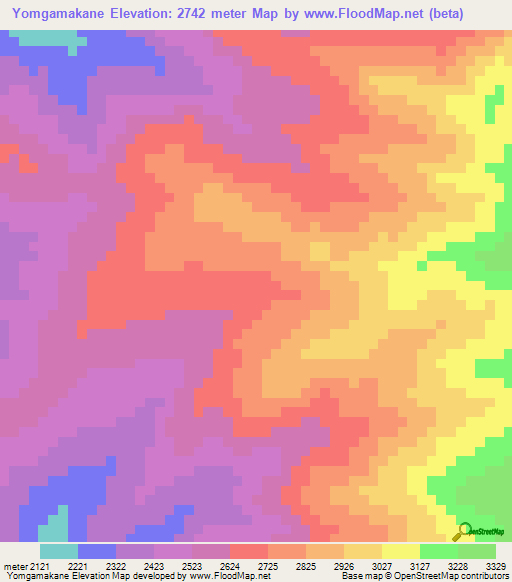 Yomgamakane,Papua New Guinea Elevation Map