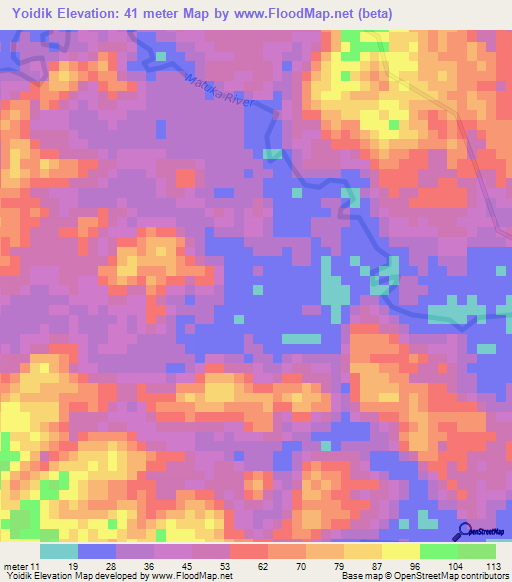 Yoidik,Papua New Guinea Elevation Map