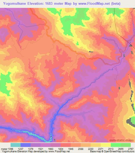 Yogomulkane,Papua New Guinea Elevation Map