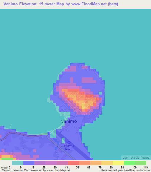 Vanimo,Papua New Guinea Elevation Map