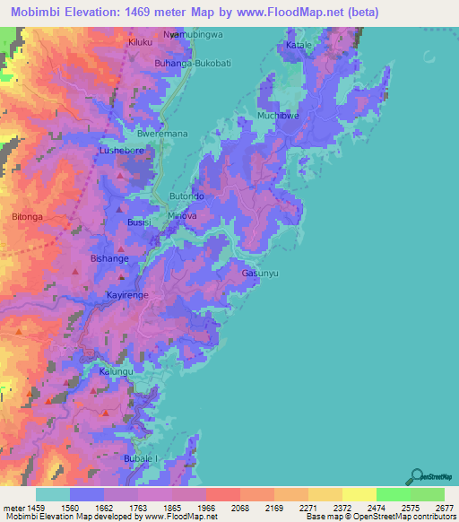 Mobimbi,Congo (Kinshasa) Elevation Map