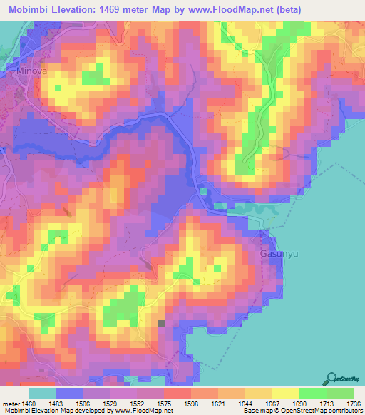 Mobimbi,Congo (Kinshasa) Elevation Map