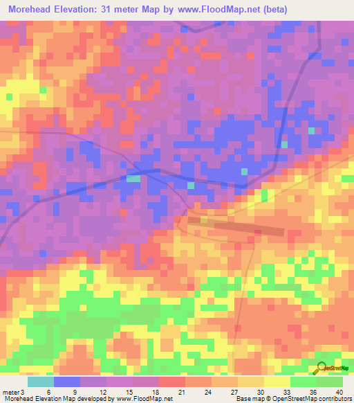 Morehead,Papua New Guinea Elevation Map