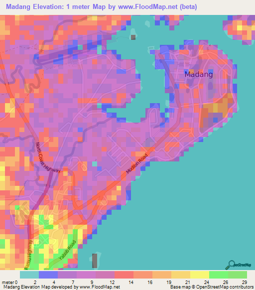 Madang,Papua New Guinea Elevation Map