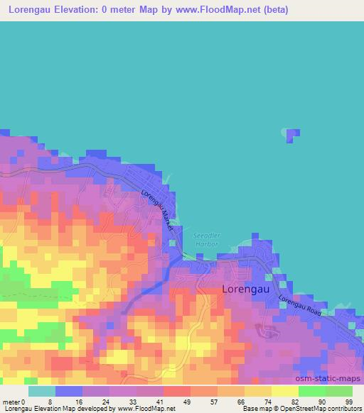 Lorengau,Papua New Guinea Elevation Map